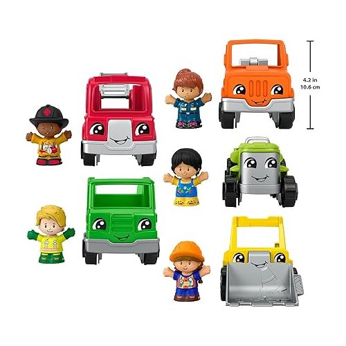 피셔프라이스 Fisher-Price Little People Toddler Playset Activity Vehicles Toy Set with 10 Toys for Preschool Pretend Play Ages 1+ Years