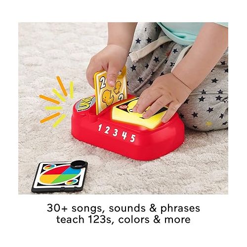 피셔프라이스 Fisher-Price Laugh & Learn Baby & Toddler Toy Counting and Colors UNO with Educational Music & Lights for Ages 6+ Months
