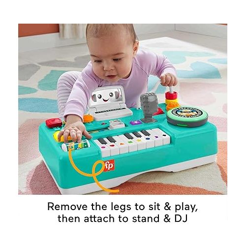 피셔프라이스 Fisher-Price Baby & Toddler Toy Laugh & Learn Mix & Learn DJ Table Musical Activity Center with Lights & Sounds for Infants Ages 6+ Months