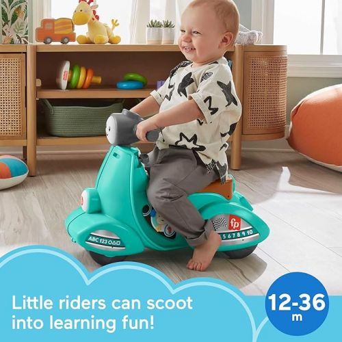 피셔프라이스 Fisher-Price Laugh & Learn Toddler Ride-On Toy, Smart Stages Cruise Along Scooter with Lights Music and Learning for Ages 1 Year and Up