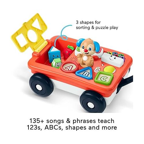 피셔프라이스 Fisher-Price Baby & Toddler Toy Laugh & Learn Pull & Play Learning Wagon Musical Pull-Along with Activities for Infants Ages 6+ Months?