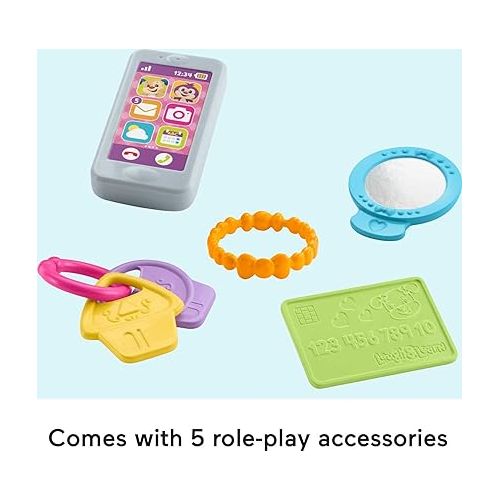 피셔프라이스 Fisher-Price Smart Purse Learning Toy with Lights Music and Smart Stages Educational Content for Babies and Toddlers, Pink?