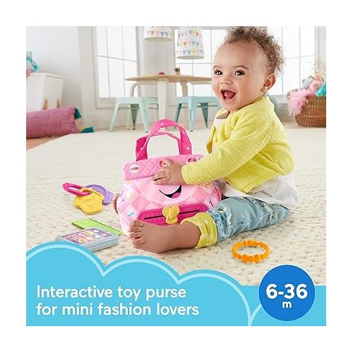 피셔프라이스 Fisher-Price Smart Purse Learning Toy with Lights Music and Smart Stages Educational Content for Babies and Toddlers, Pink?
