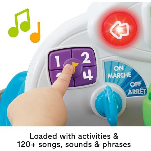 피셔프라이스 Fisher-Price Laugh & Learn Baby Activity Center, Crawl Around Car, Interactive Playset with Smart Stages for Infants & Toddlers, Blue