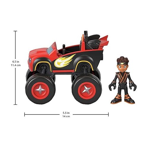 피셔프라이스 Fisher-Price Blaze and The Monster Machines Toy Truck & Figure Set, Ninja Blaze & AJ, Preschool Racing Play Ages 3+ Years