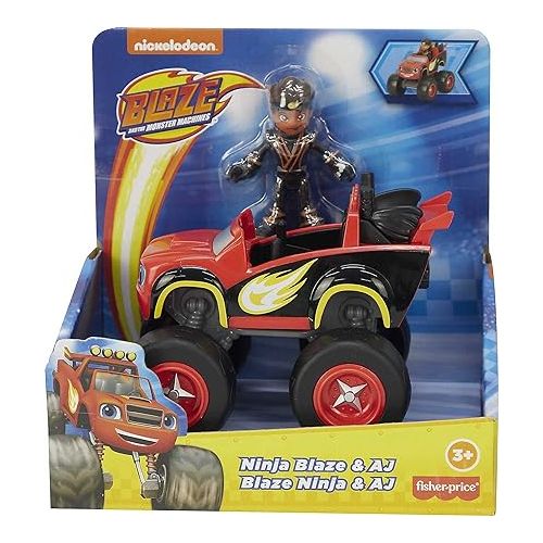 피셔프라이스 Fisher-Price Blaze and The Monster Machines Toy Truck & Figure Set, Ninja Blaze & AJ, Preschool Racing Play Ages 3+ Years