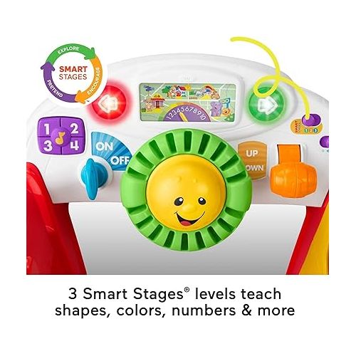 피셔프라이스 Fisher-Price Baby Toy Laugh & Learn Crawl Around Car Red Activity Center with Educational Music & Lights for Infants Ages 6+ Months (Amazon Exclusive)