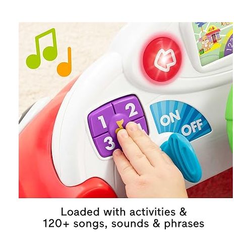 피셔프라이스 Fisher-Price Baby Toy Laugh & Learn Crawl Around Car Red Activity Center with Educational Music & Lights for Infants Ages 6+ Months (Amazon Exclusive)