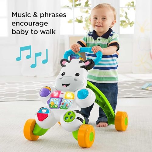 피셔프라이스 Fisher-Price Baby to Toddler Learning Toy, Learn with Me Zebra Walker with Music Lights and Activities for Ages 6+ Months