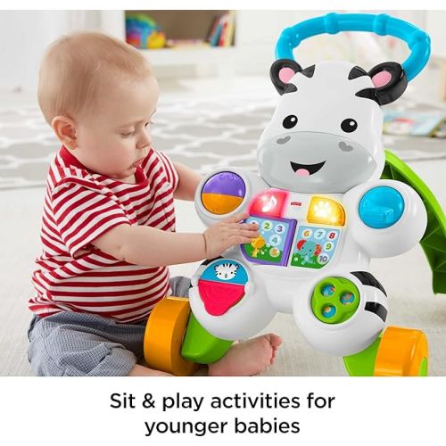 피셔프라이스 Fisher-Price Baby to Toddler Learning Toy, Learn with Me Zebra Walker with Music Lights and Activities for Ages 6+ Months