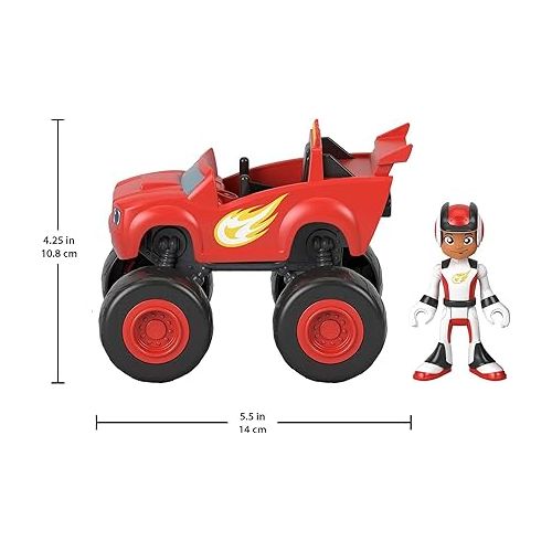 피셔프라이스 Fisher-Price Blaze and The Monster Machines Toy Truck & Figure Set, Blaze & AJ, Preschool Racing Play Ages 3+ Years