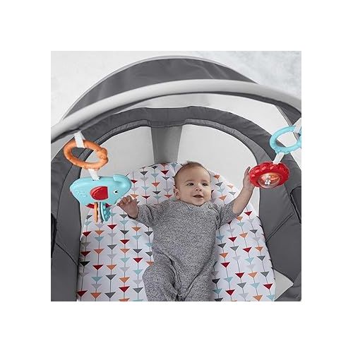 피셔프라이스 Fisher-Price Portable Bassinet and Play Space On-the-Go Baby Dome with Developmental Toys and Canopy, Arrows Away