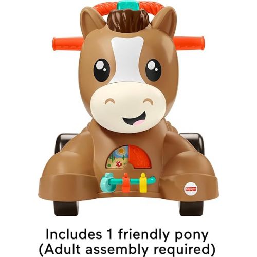 피셔프라이스 Fisher-Price Baby Learning Toy, Walk Bounce & Ride Pony Musical Walker & Ride-On for Infants & Toddlers Ages 9+ Months (Amazon Exclusive)