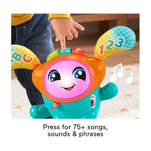 피셔프라이스 Fisher-Price Baby & Toddler Learning Toy DJ Bouncin’ Beats with Music Lights & Bouncing Action for Ages 9+ Months