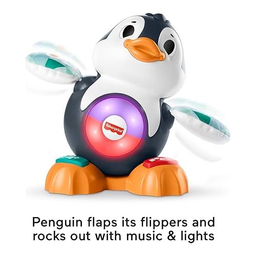 피셔프라이스 Fisher-Price Linkimals Learning Toy Cool Beats Penguin with Interactive Music & Lights for Infants and Toddlers Ages 9+ Months