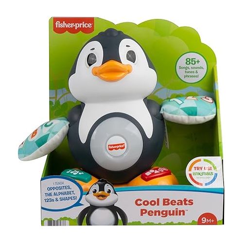 피셔프라이스 Fisher-Price Linkimals Learning Toy Cool Beats Penguin with Interactive Music & Lights for Infants and Toddlers Ages 9+ Months