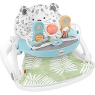 Fisher-Price Deluxe Sit-Me-Up Floor Seat with Toy Bar Snow Leopard, portable infant chair with tray
