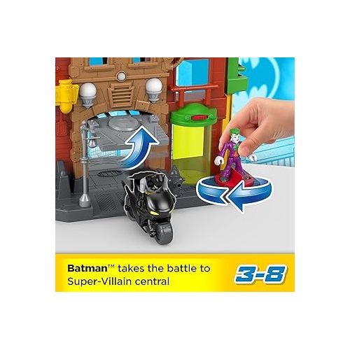 피셔프라이스 Fisher-Price Imaginext DC Super Friends Batman Toy, Crime Alley Playset with Figures & Accessories for Preschool Kids Ages 3+ Years
