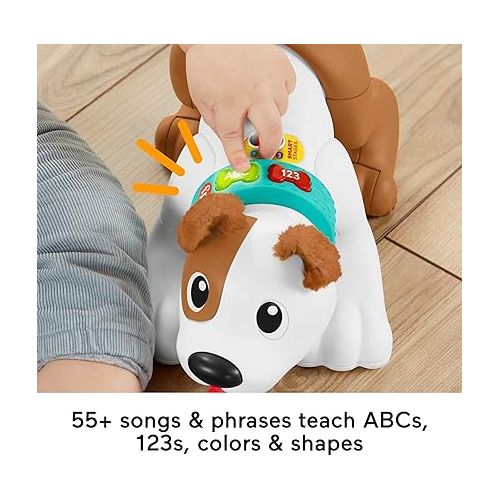 피셔프라이스 Fisher-Price Baby Learning Toy 123 Crawl with Me Puppy Electronic Dog with Smart Stages Content & Lights for Ages 6+ Months (Amazon Exclusive)