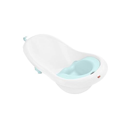 피셔프라이스 Fisher-Price Baby to Toddler Bath 4-In-1 Sling ‘N Seat Tub with Removable Infant Support and 2 Toys, Pacific Pebble