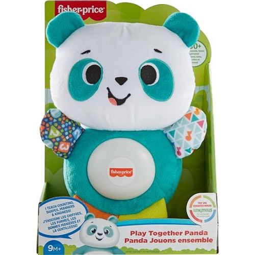 피셔프라이스 Fisher-Price Linkimals Baby & Toddler Toy Play Together Panda Plush with Interactive Music & Lights for Ages 9+ Months