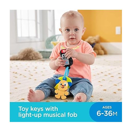 피셔프라이스 Fisher-Price Laugh & Learn Baby to Toddler Toy Play & Go Keys with Lights & Music for Pretend Play Ages 6+ Months