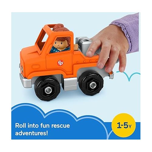 피셔프라이스 Fisher-Price Little People Toddler Toy Help and Go Tow Truck and Figure for Pretend Play Kids Ages 1+ Years