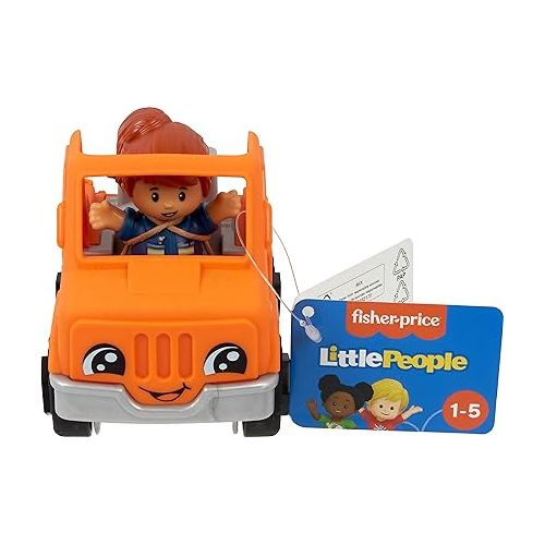 피셔프라이스 Fisher-Price Little People Toddler Toy Help and Go Tow Truck and Figure for Pretend Play Kids Ages 1+ Years