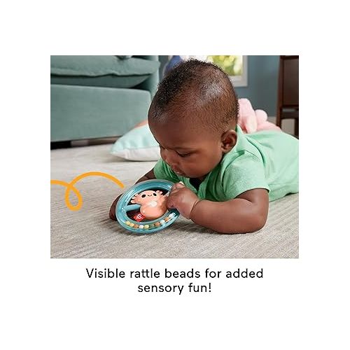 피셔프라이스 Fisher-Price Baby Sensory Toy Shake & Spin Axolotl for Fine Motor Activity for Newborns Ages 3+ Months (Pack of 2)