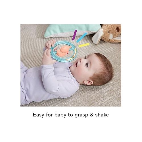 피셔프라이스 Fisher-Price Baby Sensory Toy Shake & Spin Axolotl for Fine Motor Activity for Newborns Ages 3+ Months (Pack of 2)