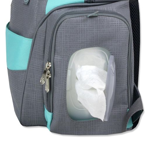 피셔프라이스 Fisher-Price Diaper Bag Backpack (Grey/Aqua)