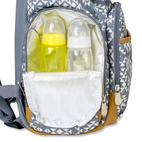 피셔프라이스 Fisher-Price Drawstring Backpack Baby Bag with Insulated Bottle Pocket, Stroller Clips, and Wipe Storage Pocket