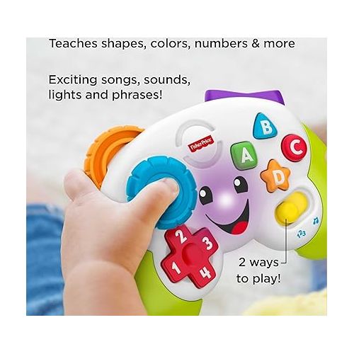 피셔프라이스 Fisher-Price Laugh & Learn Baby & Toddler Toy Game & Learn Controller Pretend Video Game with Music Lights & Activities Ages 6+ Months?