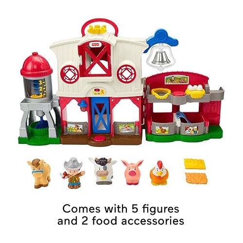 피셔프라이스 Fisher-Price Little People Toddler Learning Toy Caring for Animals Farm Playset with Smart Stages for Pretend Play Kids Ages 1+ years?