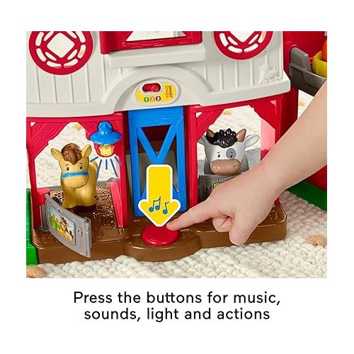 피셔프라이스 Fisher-Price Little People Toddler Learning Toy Caring for Animals Farm Playset with Smart Stages for Pretend Play Kids Ages 1+ years?