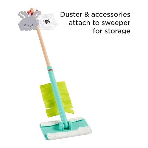 피셔프라이스 Fisher-Price Clean-up and Dust Set 5-Piece Pretend Play Set for Preschoolers