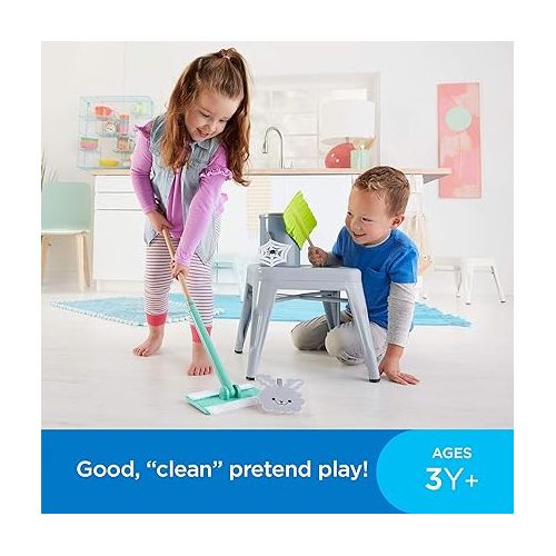 피셔프라이스 Fisher-Price Clean-up and Dust Set 5-Piece Pretend Play Set for Preschoolers