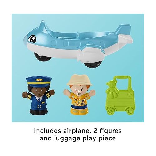 피셔프라이스 Fisher-Price Little People Toddler Toys Everyday Adventures Airport Playset with Airplane for Preschool Pretend Play Ages 1+ Years