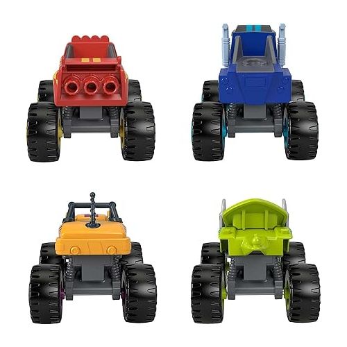 피셔프라이스 Fisher-Price Blaze and The Monster Machines Racers 4 Pack, Set of die-cast Metal Push-Along Vehicles for Preschool Kids Ages 3 Years and Older (Amazon Exclusive)