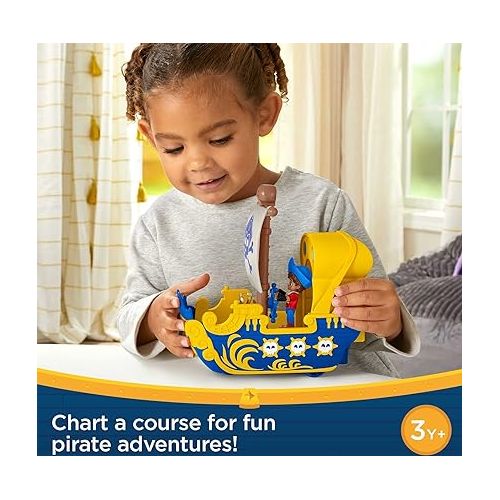 피셔프라이스 Fisher-Price Santiago of The Seas Preschool Toys Santiago Figure & El Bravo Pirate Ship Set for Pretend Play Ages 3+ Years