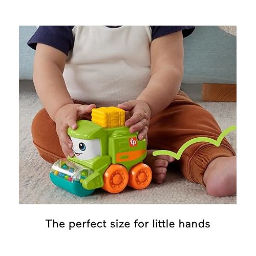 피셔프라이스 Fisher-Price Baby Toy Rollin’ Tractor Push-Along Vehicle with Fine Motor Activities for Infants Ages 6+ Months