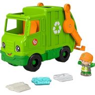 Fisher-Price Little People Musical Toddler Toy Recycling Truck Garbage Vehicle with Figure for Pretend Play Ages 1+ Years