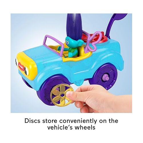 피셔프라이스 Fisher-Price Imaginext DreamWorks Trolls Toys Branch's Buggy, Push-Along Car & Figure Playset for Pretend Play Kids Ages 3+ Years