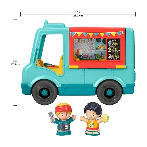 피셔프라이스 Fisher-Price Little People Musical Toddler Toy Serve It Up Food Truck Vehicle with 2 Figures for Pretend Play Kids Ages 1+ Years?