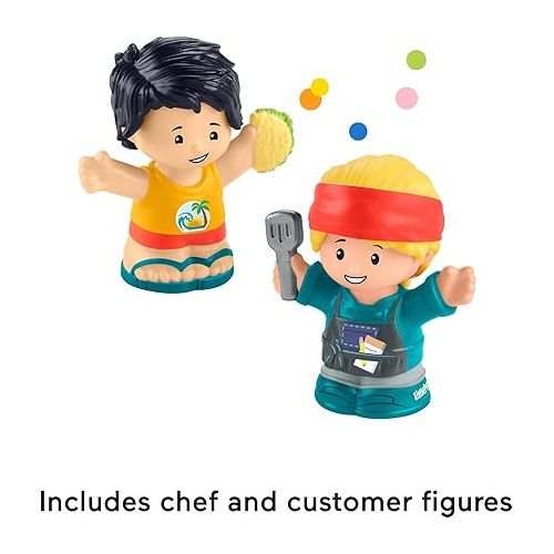 피셔프라이스 Fisher-Price Little People Musical Toddler Toy Serve It Up Food Truck Vehicle with 2 Figures for Pretend Play Kids Ages 1+ Years?