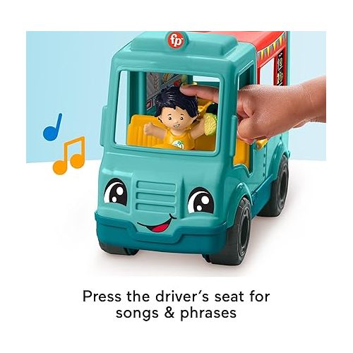 피셔프라이스 Fisher-Price Little People Musical Toddler Toy Serve It Up Food Truck Vehicle with 2 Figures for Pretend Play Kids Ages 1+ Years?