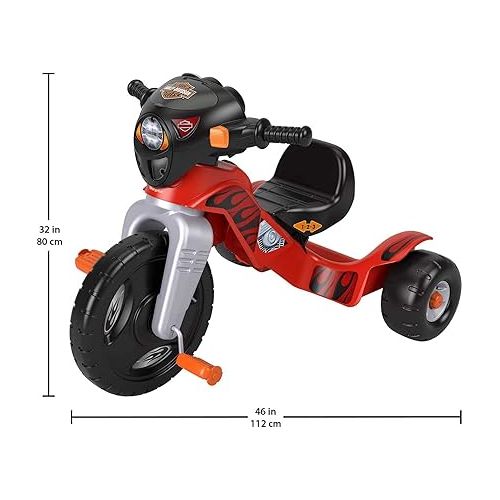 피셔프라이스 Fisher-Price Harley Davidson Toddler Tricycle Ride-On Preschool Toy, Lights & Sounds Trike with Adjustable Seat