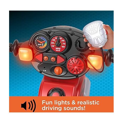 피셔프라이스 Fisher-Price Harley Davidson Toddler Tricycle Ride-On Preschool Toy, Lights & Sounds Trike with Adjustable Seat