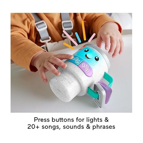 피셔프라이스 Fisher-Price Baby & Toddler Toy Laugh & Learn Wake Up & Learn Coffee Mug with Lights Music & Learning for Infants Ages 6+ Months
