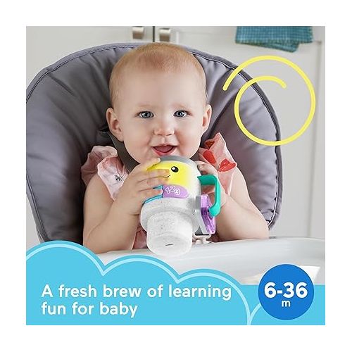 피셔프라이스 Fisher-Price Baby & Toddler Toy Laugh & Learn Wake Up & Learn Coffee Mug with Lights Music & Learning for Infants Ages 6+ Months